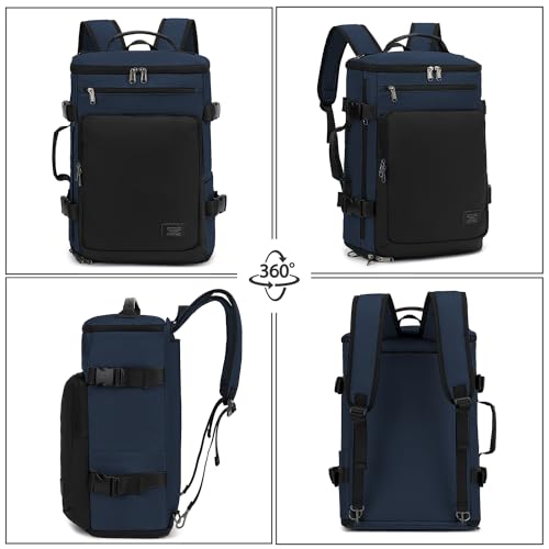 Kalesi Gym Duffle Bag Backpack 4-Way Waterproof with Shoes Compartment for travel Sport Hiking laptop - color: Business-dark Blue