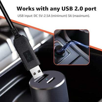 3.3Ft USB to DC Car Charger Cable for Furrion FOS07TADS Vision S Monitor Replacement Power Supply Cord for 7-Inch Screen Display, Compatible with Hitch Wireless Backup Camera FOS48TA-BL & FOS48TAPK-BL - size: 3.3FT