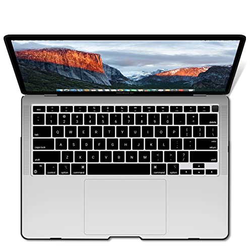 IBENZER Compatible with New MacBook Air 13 inch Case 2022 2021 2020 M1 A2337 A2179 A1932, Plastic Hard Shell Case with Keyboard Cover for Mac Retina Display with Touch ID, Crystal Black, MMA-T13CYBK+1 - color: Crystal Black