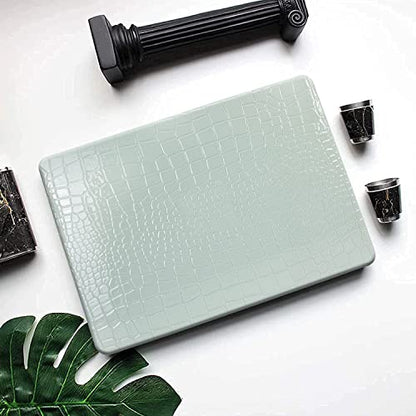 DTangLsm for Crocodile MacBook Air 13 inch Case 2021 2020-2018 M1 A2337 A2179 A1932, Crocodile Alligator Skin Luxury Leather Hardshell Snakeskin Case for MacBook Air 13.3 M1+Keyboard Cover, Ice Blue - color: A60-Crocodile Ice Blue