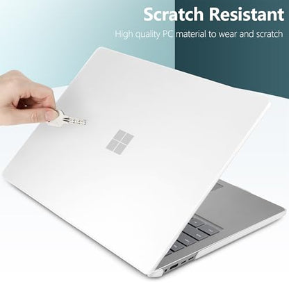 Crystal Frosted Case for 15" Microsoft Surface Laptop 8 2026 for Business 2024 2025 (7th Edition), Lightweight Ultra-Slim Shell with Keyboard Cover, OTG Adapter & Webcam, Frosted Clear - color: Frosted clear