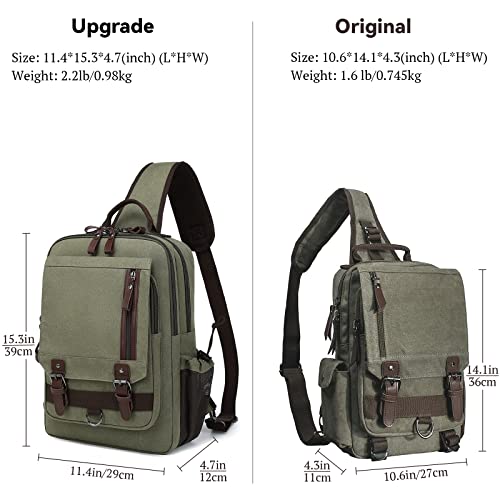 mygreen Canvas Cross Body Messenger Bag Shoulder Sling Backpack Travel Rucksack - color: Army Green-xl, size: X-Large