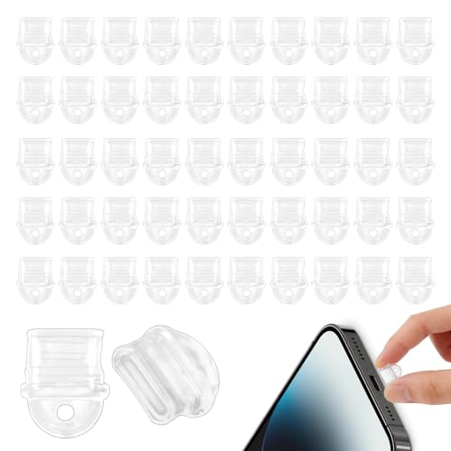 50 Pcs White Anti Dust Silicone Type C Charging Port, Silicone Dust Plug, Clear Charging Port Covers Anti Plug Cover Plugs, Protector Protective Dusts Plugs for Phones Laptops