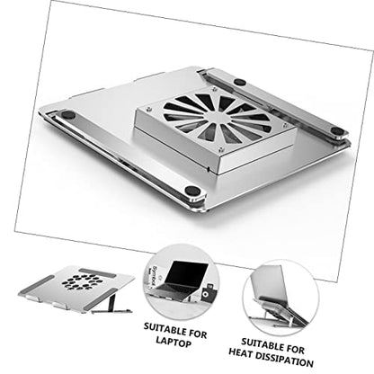 RGB Colorful Under LED Cooler Aluminum Adjustable Rack Pad Support Fan Laptop Notebook Alloy Inch Height for Cooling Gaming