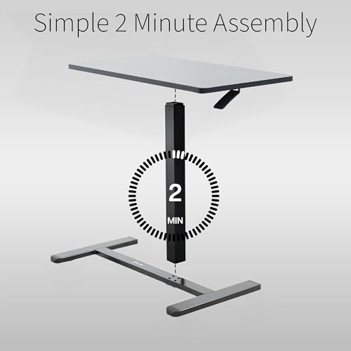 VIVO Black Mobile 32 x 16 inch Over Couch Laptop Table, CART-V02L | Height Adjustable Bedside Desk for Recliner, Laptop Cart with Hidden Caster Wheels, Holds 17.6 lbs - color: Black, size: 32 x 16 inch