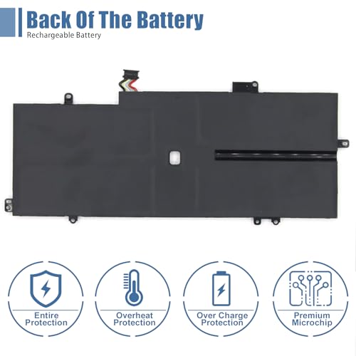 L18L4P71 L18C4P71 L18M4P72 Laptop Battery Replacement for Lenovo ThinkPad X1 Yoga 4th 5th Gen/X1 Carbon 7th 8th Gen Series 02DL004 SB10K97642 02DL005 SB10K97643 02DL006 SB10K97644 15.4V 51Wh - size: 9.72*3.68*0.24inch L18L4P71