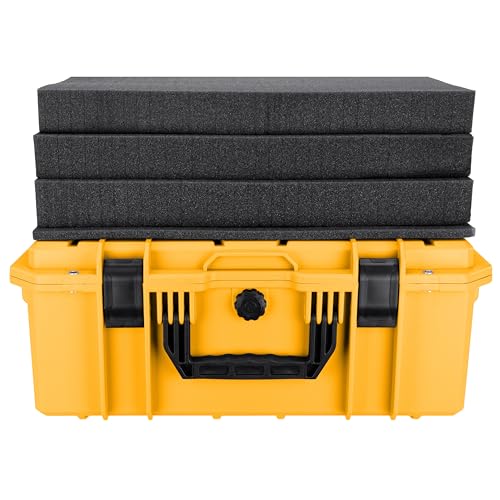 Eylar 21.6" Intact Series Carry-On Hard Camera Case, Lightweight and Durable Stacker Design with Foam (Yellow) - color: Yellow