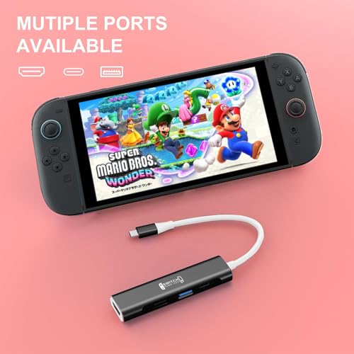 RREAKA TV Dock for Nintendo Switch 2 / Switch/Switch OLED, Portable Travel Dock Replacement with 4K@60Hz HDMI, PD 100W Charging, USB 3.0 - color: Black & White-2nd Version