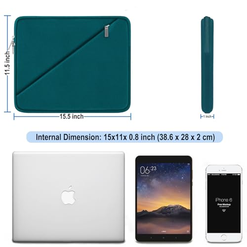 Laptop Sleeve 15.6 inch, Traveling Carrying Computer Bag with Zippered Pocket, Shockproof Protective Laptop Case Compatible for Apple Notebook, HP, Dell, Acer, Asus, Lenovo, Cyan - color: Cyan, size: 15.6 inch