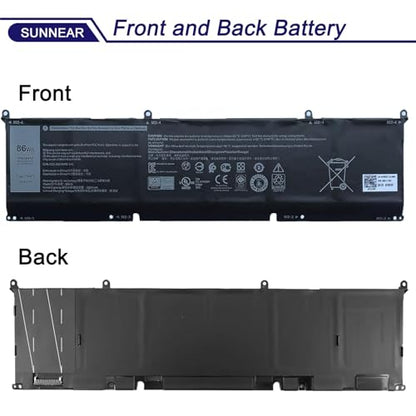 69KF2 Battery for Dell XPS 15 9500 9520 Precision 5550 5560 5570 | 86Wh for Dell XPS 15 9510 G15 5510 5515 5520 5521 Precision G5 G7 Alienware M15 R3 R4 R5 R6 M17 R3 R4 Inspiron 7510 7610 7620 - size: 14.61*4.96*1.3 inches 69KF2