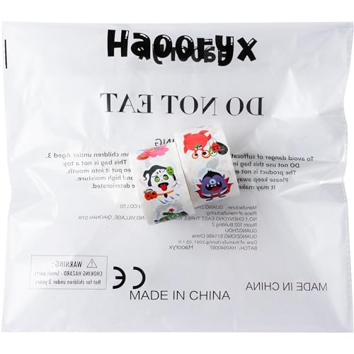 Haooryx Halloween Monster Sticker Rolls - 1000Pcs Ghost Pumpkin Frankenstein Monster Stickers Waterproof Vinyl Self-Adhesive Water Bottle Page Activity Pad Halloween Junk Journal Scrapbooking Supplies - style: Halloween Monster 2Roll