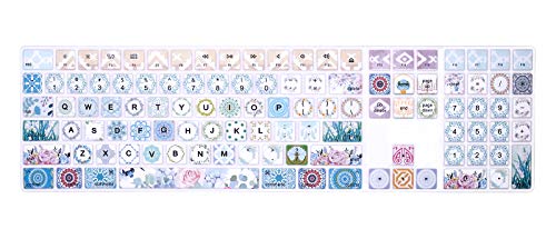 Silicone Keyboard Cover Skin for Mac Wireless Magic Keyboard with Numeric Keypad MQ052LL/A(Model: A1843) 2017/2018,Cute Print,US Layout,Garland - color: Garland