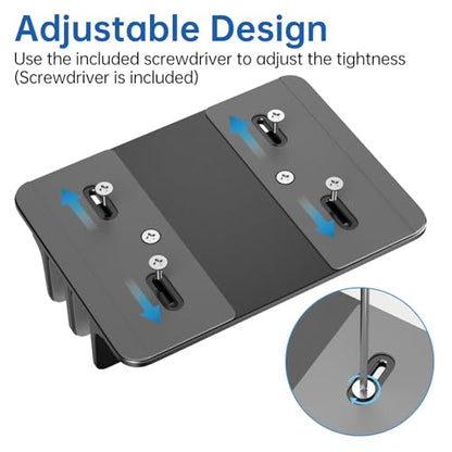 Vertical Laptop Stand for Desk Aluminum Book Holder with Adjustable Double Slot Desktop Accessories for MacBook Pro/Air Gaming Laptops, Black