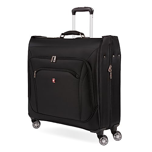SwissGear 7895 Premium Garment Bag with Spinner Wheels, Amazon Exclusive, Bonus Hanging Feature, 24-Inch Luggage - Black - color: Black, size: 24 inch Spinner