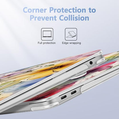 May Chen Compatible with MacBook Air 13 inch Case 2022 2021, 2020-2018 Release Model: M1 A2337 A2179 A1932, Plastic Hard Shell Case Cover for Mabook Air 13 inch with Retina Dispaly, Abstract Florals - color: Abstract Florals