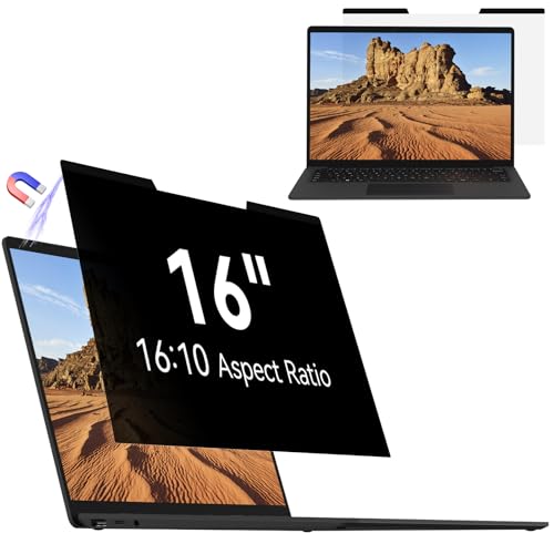 Mamol Magnetic Laptop Privacy Screen 16 inch,16:10 Aspect Removable Anti Glare Protector Blue Light Privacy Screen Filter,Filter Shield Compatible with HP/Dell/Acer/Asus/Samsung/Lenovo/Thinkpad Envy - size: 16 Inch 16:10 Aspect