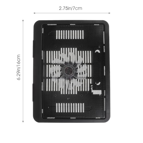 Silent Laptop Cooling Pad with USB Fans, 14-inch Black Laptop Riser Stand for Desk Use, Tablet Cooling Stand Compatible with Notebooks and Portable Computers