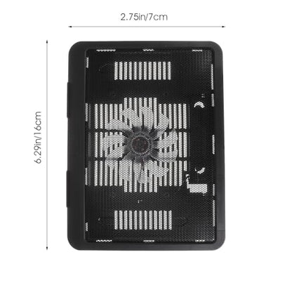 Silent Laptop Cooling Pad with USB Fans, 14-inch Black Laptop Riser Stand for Desk Use, Tablet Cooling Stand Compatible with Notebooks and Portable Computers