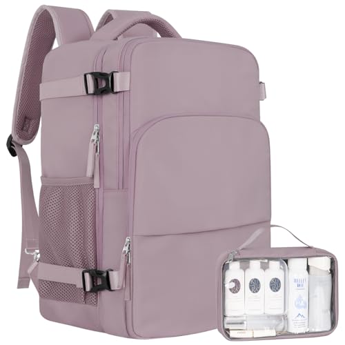 Sinaliy Travel Backpack, TSA Carry on Flight Approved Backpack | Waterproof 17.3 Inch Laptop Backpack with Multi-Pockets, Personal Item Travel Bag for Women Work, College, Business, Purple - color: Purple, size: X-Large