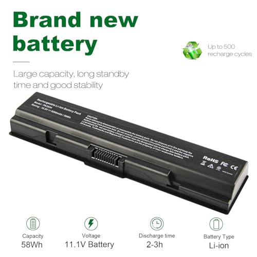 PA3534U-1BRS Laptop Battery for Toshiba Satellite L300 L305 L450 L500 L505 A200 A210 A300 A350 PA3534U-1BAS PA3534U-1BRM PA3533U-1BRS PA3533U-1BAS PA3535U-1BRS PA3535U-1BAS PA3682U-1BRS PA3727-1BAS - size: 8.07*2.05*0.83inch PA3534U-1BRS