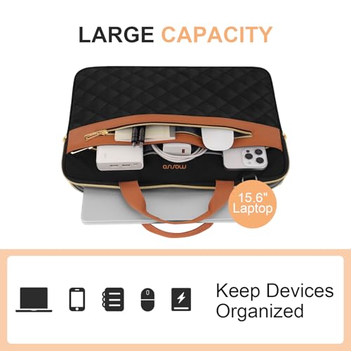 MOSISO Laptop Bag for Men, 15-16 inch Computer Bags | Compatible with MacBook Pro 16 inch, HP Dell Acer Asus, Laptop Messenger Shoulder Bag with Trolley Sleeve&Front Pocket, Black
