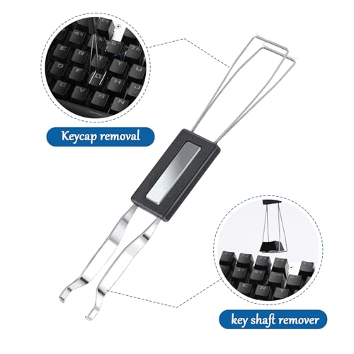 2PCS Keycap Puller and Switch Puller with 2PCS Keyboard Brush, Keycap Remover Switch Puller Mechanical Stainless Steel Keyboard Remover Keyboard Cleaning and Fixing Tool for Mechanical Keyboard