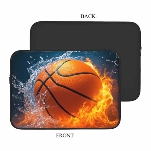 Laptop Sleeve Bag 15.4 15.6 Inch,Basketball Ball in Fire and Water Ball Flame Protective Polyester Computer Cases Laptop Cover Briefcase Bag Tablet Travel Cover - color: LPS-024