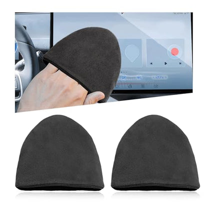 Ohleats Car Screen Cleaner, 4.72×3.93" Microfiber Auto Screen Cleaning Pad, Foldable Touch Screen Cleaner Cloth for Vehicle Dashboard LCD Display, Interior Car Accessories (Triangle, 2PCS) - color: Triangle,2Pcs
