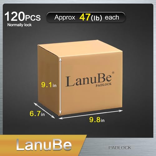 LanuBe Laminated Keyed Alike Padlock 120 Pack 1.6-in Wide Standard Shackle | Brass cylinder with keyed alike design.One key opens all locks. Blue，Standard shackle for gates, sheds,hasps ，toolboxes - size: 120 Pack Blue