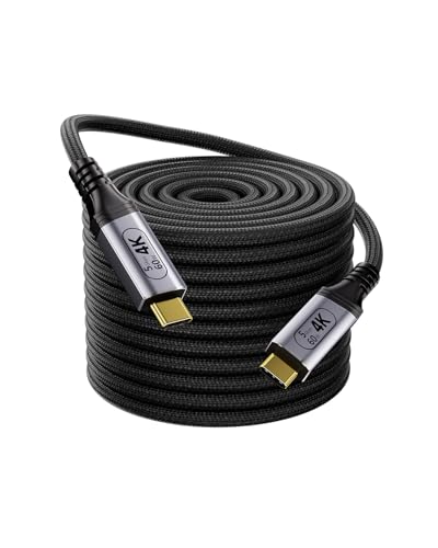 Long USB C to USB C Cable 23ft/7m,Type c to Type c Cable High Speed Data Transfer,USB-C Cord 4K Monitor Video Output, 60W Fast Charging, 5Gbps Data Transfer for Monitor, Hub,dispaly Cord - size: 23FT