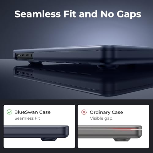 BlueSwan Matte Case for MacBook Pro 14 M5 M4 M3 M2 M1 Pro/Max 2026-2021 | 100% Color Match, Anti-Fingerprint, Anti-Scratch,Ultra Thin, Hard Shell Protective Cover, Matte Midnight - color: Matte Midnight