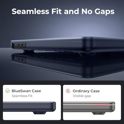 BlueSwan Matte Case for MacBook Pro 14 M5 M4 M3 M2 M1 Pro/Max 2026-2021 | 100% Color Match, Anti-Fingerprint, Anti-Scratch,Ultra Thin, Hard Shell Protective Cover, Matte Midnight - color: Matte Midnight