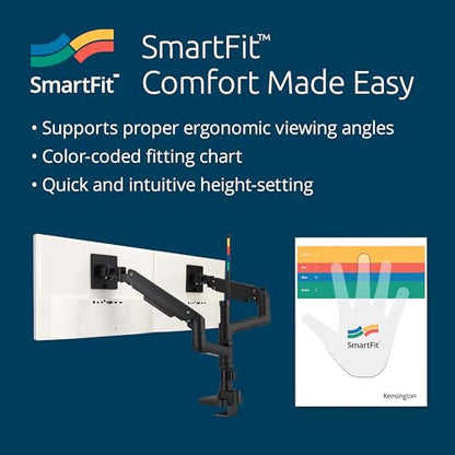 Kensington SmartFit Premium Heavy Duty Dual Monitor Arm with Laptop Tray