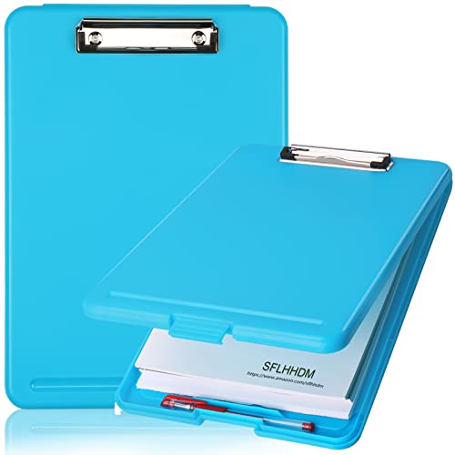 Clipboard with Storage,Storage Clipboard with Clip,Clipboards Foldable for Nurse,for 8.5x11 Paper Clip Boards,A4 Clipboards Case with Smooth Writing for Office Supplies Clip Board Case-Blue - color: Blue