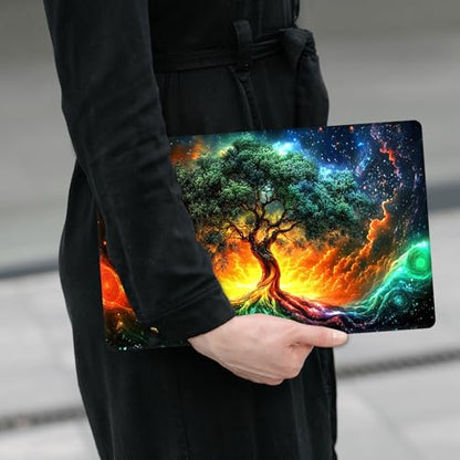 Laptop Skin Sticker Decal 12" 13" 13.3" 14" 15" 15.6",Waterproof Scratch Resistant Vinyl,Reusable Easy to Apply,for MacBook HP Dell Notebooks Netbooks Laptop,2 Wrist Pads,Colorful Green Tree - color: Colorful Green Tree