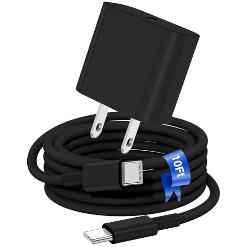 iPhone 17 16 15 Fast Charger Block and 10ft Type C to C Cable Cord Long, 20W USB C Charging Plug for Apple iPhone 17 Pro Max/17 Air/16 Pro Max/16/15 Pro/15 Plus/iPad Mini,Wall Power Adapter Cube Brick - color: Black, size: 10 Feet