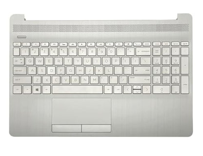 Replacement Upper Case Palmrest for HP 15T-DW 15-DW 15S-DR 15S-DU Series Laptop Backlight Keyboard Assembly Touchpad Top Cover L52022-001 AP2H8000510 Natural Silver - color: With Backlit Keyboard L52022-001