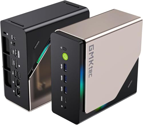 GMKtec AI Mini PC Ultra 9 285H (Turbo 5.4GHz) 32GB DDR5 1TB PCIe 4.0 SSD | Mini Gaming Computer 3X M.2 Expansion Slots, Oculink, Quad Screen 8K Display EVO-T1 - size: 32GB+1TB I 285H