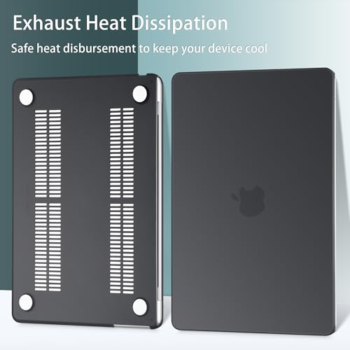 May Chen Case for MacBook Air 13/13.6-inch (M5/M4/M3/M2, 2022-2026 Models A3449 A3240 A3113 A2681), Lightweight | Closes Seamlessly | Ideal for Work Hard Shell Case, Matte Black - color: Matte Black