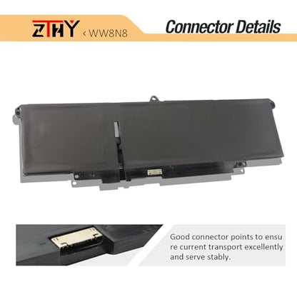 57Wh 66DWX WW8N8 Battery for Dell Latitude 7340 7350 7440 7450 7640 7650 | P126F P126F001 P175G P175G001 P176G001 P178G P179G 86D0Y 0HYH8 0CTJJ6 047T0 FH97R 76KVG 599M7 Laptop Battery 11.4V 3-Cell - size: 10.43*3.19*0.24inch WW8N8