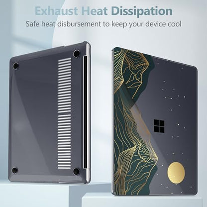 Mektron Printed Case for 2025 Microsoft Surface Laptop Windows 11 Copilot+ PC Surface Laptop 13 inch Touchscreen Display Cover Fits Model 2095, Abstract Mountain C112 - color: Abstract Mountain C112