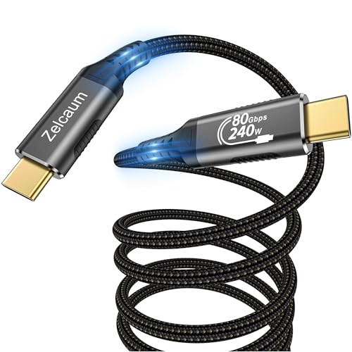 USB C Thunderbolt 5 Cable 120Gbps Bandwidth, 80Gbps Date, 16K 8K 4K Video Sync Display, 240W Fast Charging, Fully Compatible with Thunderbolt 4/3, Type USB-C, USB4 / Gen4 Devices 10FT - size: 10FT, style: Male to Male