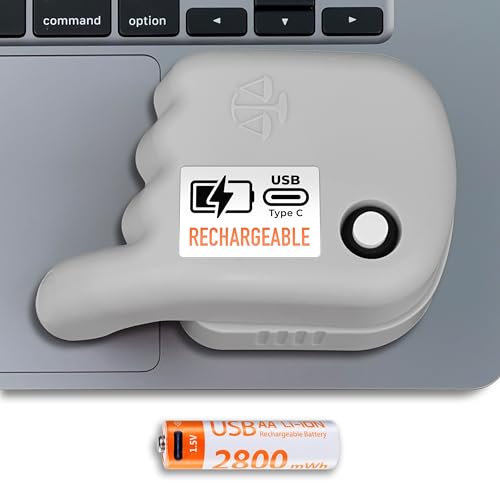 Trackpad Mouse Jiggler USB-C Rechargeable, Silent Undetectable Mouse Mover | Doesn't Work on Dell, No Software, Automatic, Mechanical Touchpad Shaker, Long Battery Life, Made in USA, PC Laptop Wiggler - color: Gray