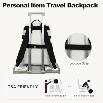 VANKEAN Laptop Backpack for Women - color: Beige-black, size: 17.3 Inch
