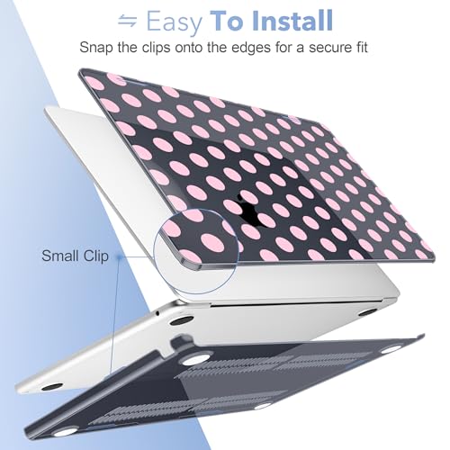 May Chen for MacBook Air 15 inch Case M5 M4 M3 M2 2026 2024-2023, Model A3448 A3241 A3114 A2941, Closes Seamlessly Hard Shell Laptop Cover with Keyboard Cover, Black Dots - color: Black Dots