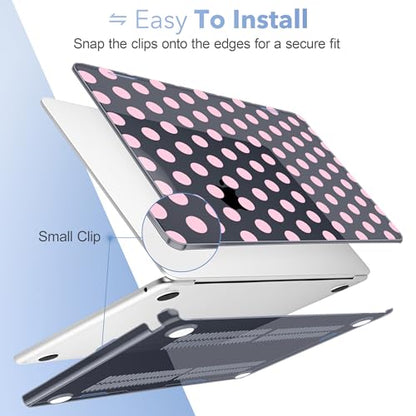 May Chen for MacBook Air 15 inch Case M5 M4 M3 M2 2026 2024-2023, Model A3448 A3241 A3114 A2941, Closes Seamlessly Hard Shell Laptop Cover with Keyboard Cover, Black Dots - color: Black Dots