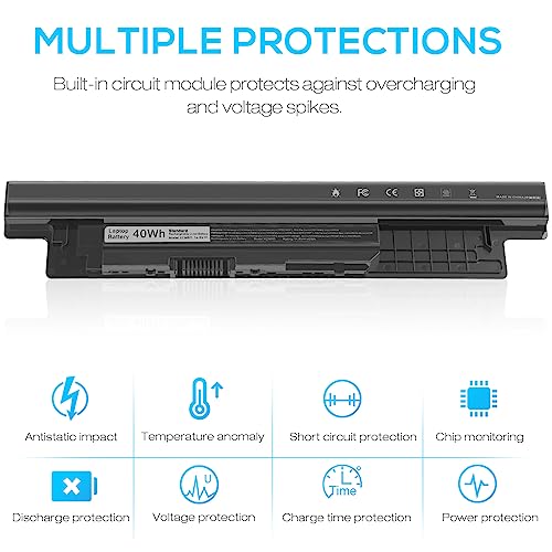 40Wh XCMRD FW1MN 4WY7C Battery for Dell Inspiron 15 3000 3542 3543 3531 3541 3521 3537,15R 5537 5521,17R 5721 5737,17 3737 3721,14 3421 3437 3443,14R 5421 5437,Vostro 2521 2421,Latitude 3540 3440 P28F - size: 10.7*2*0.78inch XCMRD