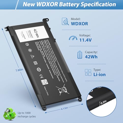 WDX0R Laptop Battery Replacement for Dell Inspiron 15 5000 7000 5368 5378 5379 5567 5579 5580 5765 5767 5770 5775 7560 17 5765 5767 13 5378 5368 7375 & More Vostro WDXOR 5468 5568 P69G 3CRH3 - style: WDX0R