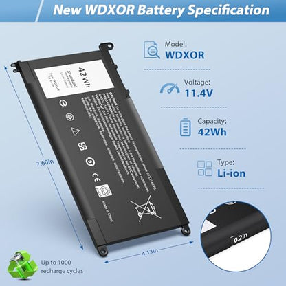 WDX0R Laptop Battery Replacement for Dell Inspiron 15 5000 7000 5368 5378 5379 5567 5579 5580 5765 5767 5770 5775 7560 17 5765 5767 13 5378 5368 7375 & More Vostro WDXOR 5468 5568 P69G 3CRH3 - style: WDX0R