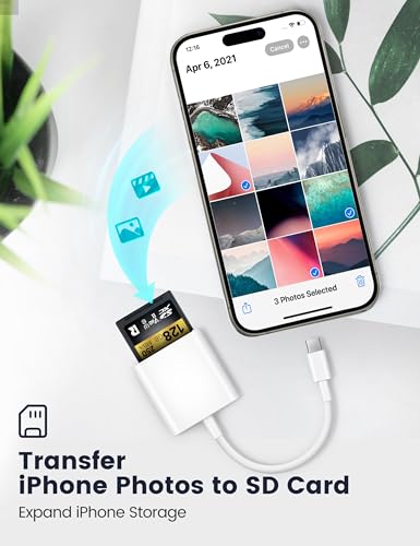 Trail Camera USB C SD Card Reader, ChiaoPio 2 in 1 USB-C to Memory Card Adapter with SD MicroSD Dual-Slot Compatible with iPhone 15 iPad Mac MacBook Pro/Air/Mini Samsung Android Laptop - size: 2 Port